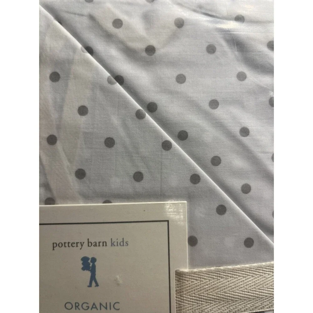 Pottery Barn Gray White Polka Duvet Cover Organic Cotton Twin